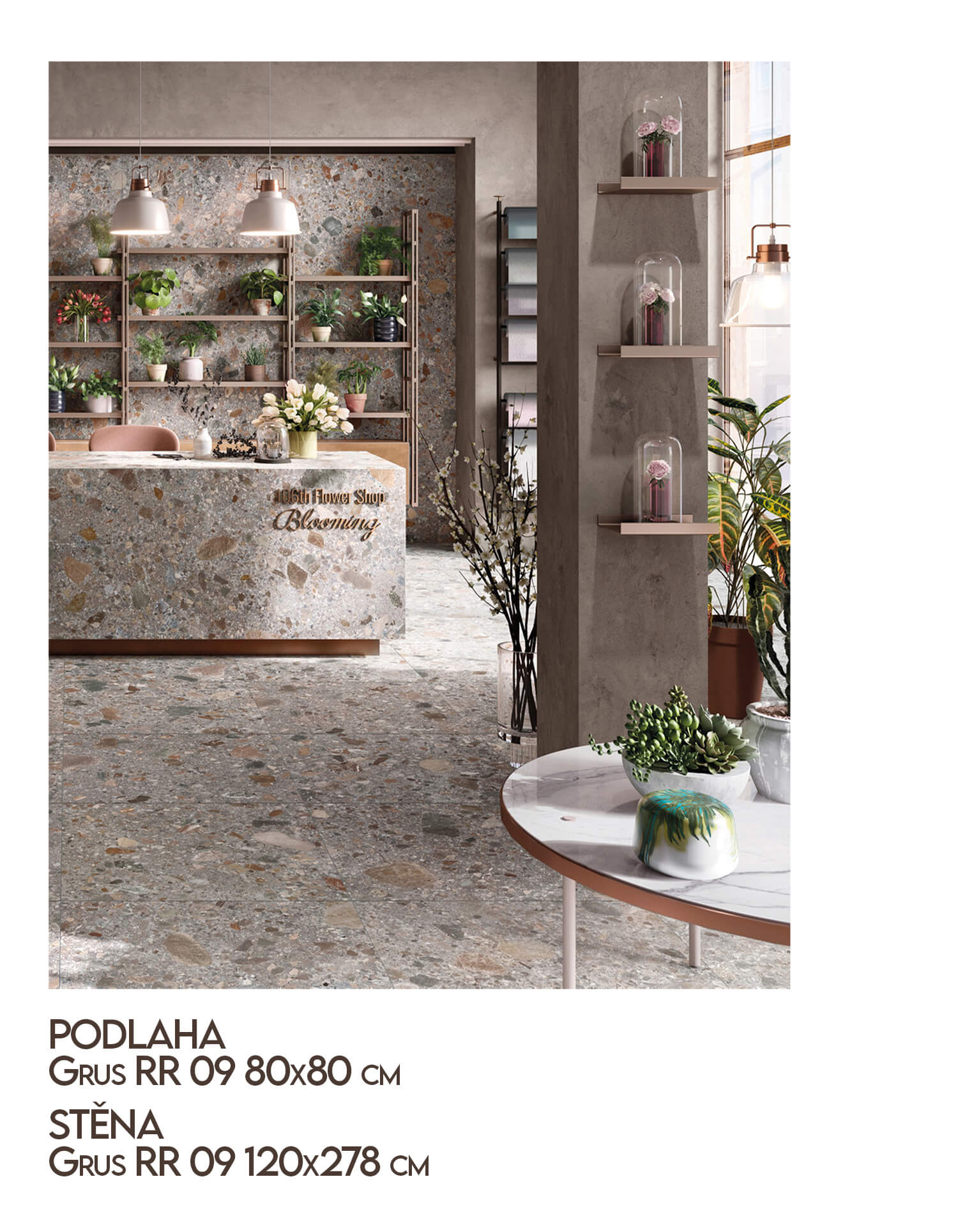 keramická dlažba terrazzo velkoformátová imitace kamene